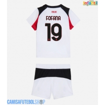 Camisa de time de futebol AC Milan Youssouf Fofana #19 Replicas 2º Equipamento Infantil 2025-26 Manga Curta (+ Calças curtas)